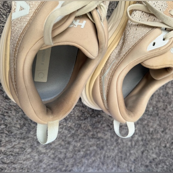 Men’s HOKA Bondi Running Activewear Shoe Oat Milk/Barley Size 10.5B - Picture 8 of 16